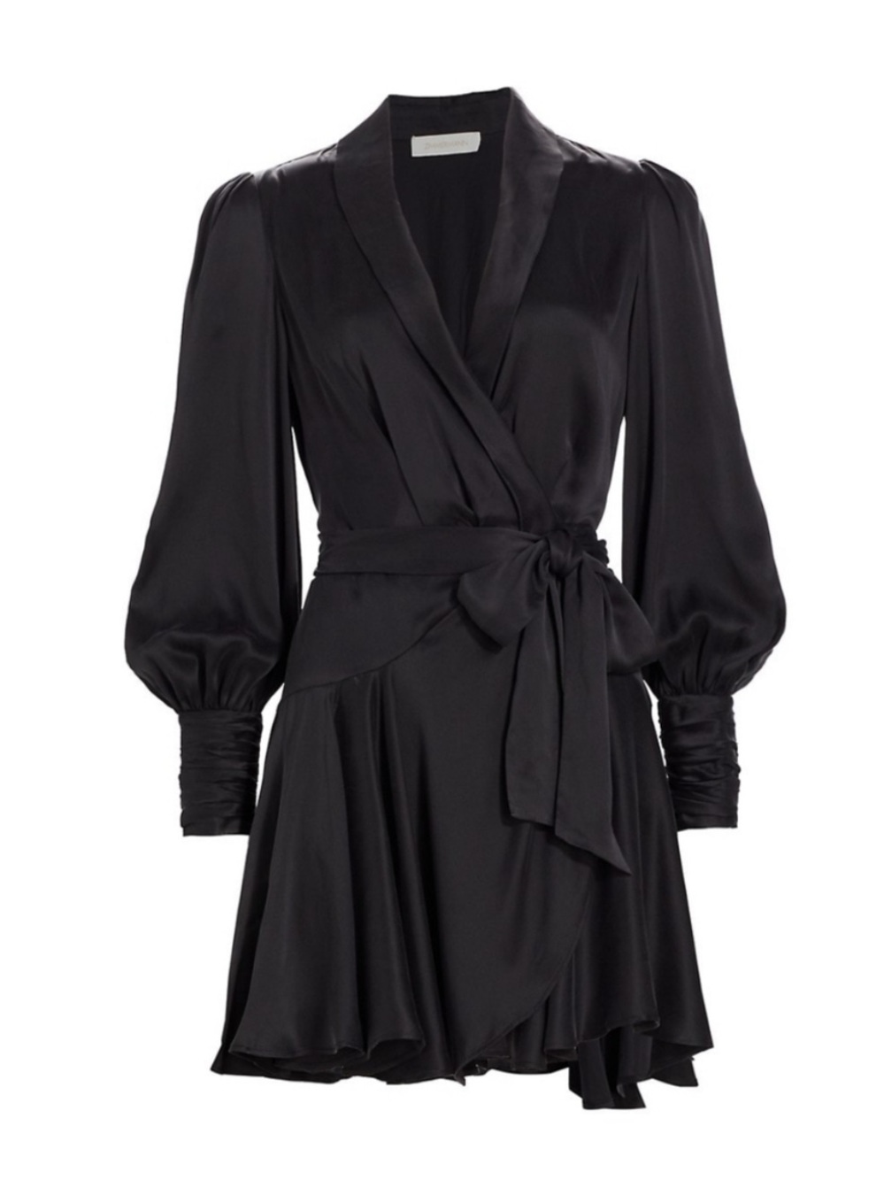 NWT Zimmermann Silk Wrap Mini Dress Black Size 3 / US 10